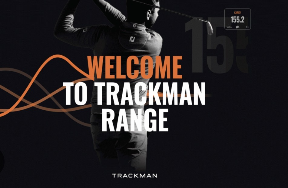 A covered driving range bay at Golf City Rotorua with a Trackman Range touchscreen